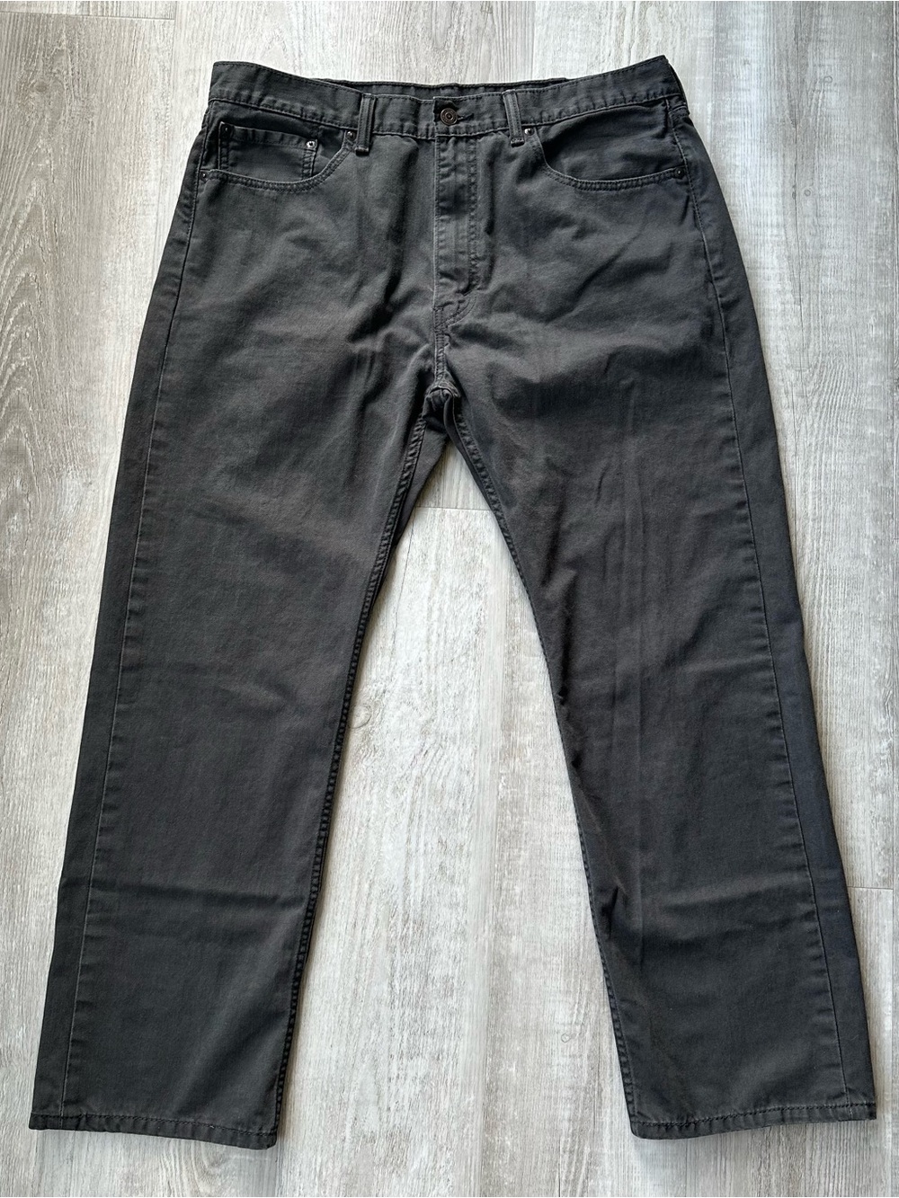 Levi’s 505 Black Straight Leg Pants Men's Size 38x30 White Tab